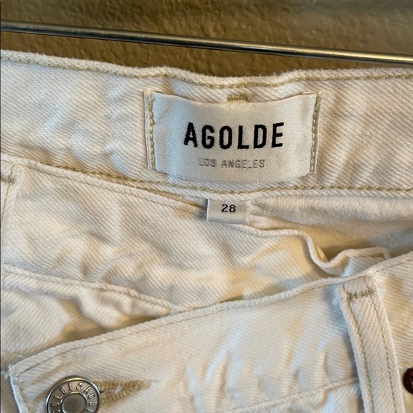 Agolde Women's White Asymmetrical Jeans - Picture 3 of 3